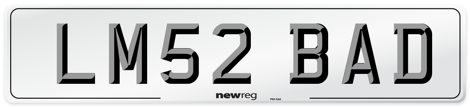 LM52 BAD Number Plate from New Reg